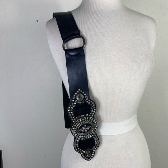 Leatherock Black Statement Belt with Intricate Design main image 6